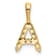 14K Yellow Gold Lab Grown Diamond Letter A Initial Pendant