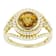 Citrine Round And White Zircon Ring In 18K Gold Over Sterling Silver 2.25ctw