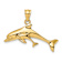 14k Yellow Gold Polished Dolphin and Baby Charm