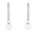 7.5-8mm White Cultured Freshwater Pearl and Cubic Zirconia Rhodium Over
Sterling Silver Earrings