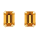 6x4mm Emerald Cut Citrine 10k Yellow Gold Stud Earrings