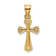 14k Yellow Gold Solid Textured Cross Pendant