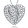 CZ Pave Heart Pendant Necklace In Sterling Silver 12 Inch