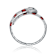 Ruby Color CZ Serpent Cuff Bracelet In Sterling Silver