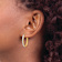 14k Two-tone Diamond-Cut and Textured 1 1/8" Hoop Earrings