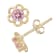 Pink Cubic Zirconia 14k Yellow Gold Over Sterling Silver Children's
Flower Earrings 0.74ctw