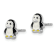 Rhodium Over Sterling Silver Childs Enamel Penguin Post Earrings