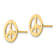 14k Yellow Gold 10mm Children's Peace Sign Stud Earrings