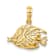 14k Yellow Gold Polished and Textured Fish Charm