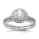 Rhodium Over 14K White Gold Diamond Complete Double Halo Engagement Ring 0.92ctw