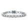 Oval CZ Tennis Bracelet In White Rhodium Over Brass