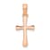 14k Rose Gold Polished Beveled Cross with Round tips Charm