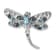 Rhodium Over Sterling Silver Polished Crystal Inlay Dragonfly Chain Slide