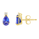 6x4mm Pear Shape Tanzanite with Diamond Accents 14k Yellow Gold Stud Earrings