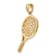 14k Yellow Gold Solid 3D Polished and Textured Tennis Racquet Pendant