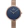 Obaku Women's Classic Blue Dial Rose Stainless Steel Mesh Band Watch
