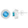 6mm Round Blue Topaz 1/5 ctw Diamond Rhodium Over Sterling Silver Halo
Stud Earrings