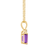 7x5mm Emerald Cut Amethyst with Diamond Accent 14k Yellow Gold Pendant
With Chain