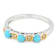 Turquoise And Lab-Grown Diamond Band Ring In Rhodium And 18K Gold Over
Sterling Silver 0.05ctw