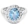2.5ctw Blue Aquamarine and Diamond 14K White Gold Halo Ring