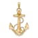 10K Yellow Gold Textured Anchor with Rope Pendant