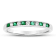 Emerald and Diamond 14k White Gold Band Ring 0.23ctw