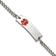Stainless Steel Polished with Red Enamel 8.75-inch Medical ID Bracelet