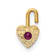 14K Yellow Gold Ruby Simulant Birthstone Heart Charm