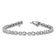 Rhodium Over Sterling Silver Polished Bezel Set Round and Pear Cubic
Zirconia Bracelet