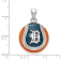 Rhodium Over Sterling Silver MLB LogoArt Detroit Tigers Enameled Pendant