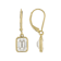 Moissanite Emerald-Cut Solitaire Drop Earrings in 14K Gold Over Sterling Silver