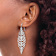 Rhodium Over Sterling Silver Textured Moveable Leaf Dangle Earrings