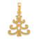 14K Yellow Gold Polished Christmas Tree Pendant