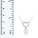 7-7.5mm Drop White Cultured Freshwater Pearl and CZ Rhodium Over
Sterling Silver Pendant
