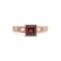 Red Garnet and White Topaz 14K Rose Gold Over Sterling Silver Ring
