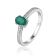 Emerald with Moissanite Accents Sterling Silver Ring, 0.85ctw