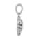 Rhodium Over Sterling Silver Crystal Turtle Pendant