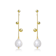 Pear Shape Freshwater Pearl Drop Earrings In 14K Gold Over Sterling Silver
