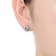 CZ Swirl Halo Stud Earrings In Sterling Silver