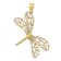 14k Two-tone Gold Polished Diamond-Cut Filigree Dragonfly Pendant
