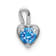 14k White Gold Tanzanite Simulant Birthstone Heart Charm