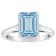 10x8mm Emerald Cut Sky Blue Topaz Rhodium Over Sterling Silver Ring