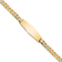 14k Yellow Gold Soft Diamond Shape Flat Curb Link ID Bracelet