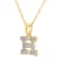 White Diamond Accent 10k Yellow Gold H Initial Pendant With 18” Rope Chain
