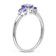 Tanzanite and Diamond 10K White Gold Ring 0.77ctw