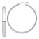 Rhodium Over 14k White Gold 1 3/4" High Polished Hoop Earrings