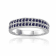 Blue Sapphire Sterling Silver Double Row Eternity Band Ring, 0.75ctw
