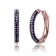 Amethyst Color CZ Pave Hoop Earrings In 18K Rose Gold Over Brass