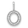 14K White Gold Diamond Lower Case Letter O Initial Pendant