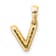 14K Yellow Gold Diamond Letter V Initial with Bail Pendant